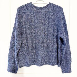 Maurices Womens Speckled Knit Sweater Medium Blue Polyester Blend